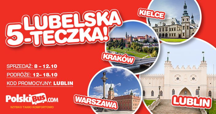 Kod promocyjny na PolskiBus: Lubelska 5-teczka!