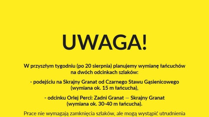 Modernizacja Orliej Perci w Tatrach Polskich: Wymiana Łańcuchów na Bezpieczny Szlak