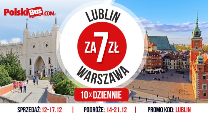 PolskiBus: Warszawa – Lublin od 7 PLN!