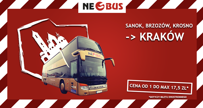 Promocja Neobus Polska - Sanok, Brzozów, Krosno - w stronę Krakowa od 1 PLN