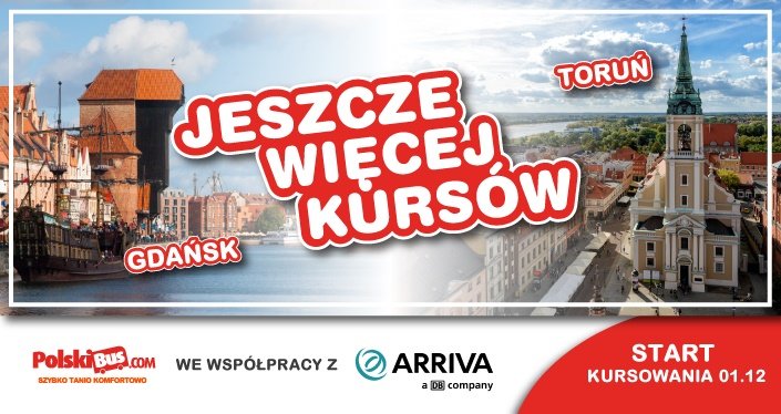 Polski Bus nowa trasa Toruń - Gdańsk już jest!