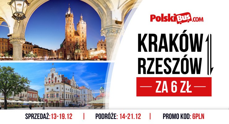PolskiBus: Kraków - Rzeszów za 6 PLN!