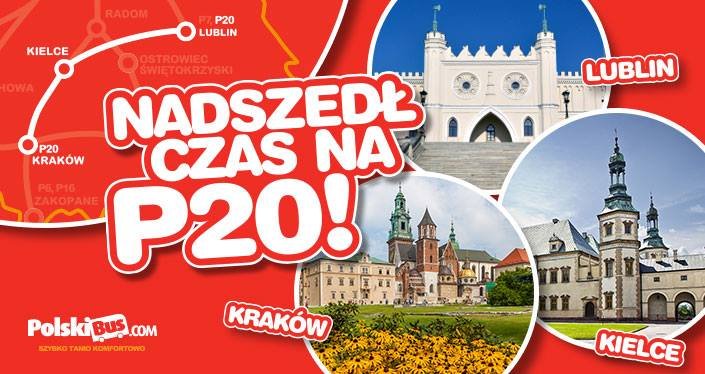 PolskiBus uruchamia nową linię ekspresową P20 Lublin - Kielce - Kraków